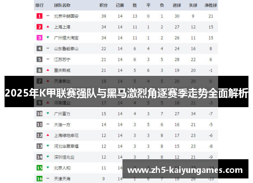 2025年K甲联赛强队与黑马激烈角逐赛季走势全面解析 2025年K甲联赛强队与黑马激烈角逐赛季走势全面解析